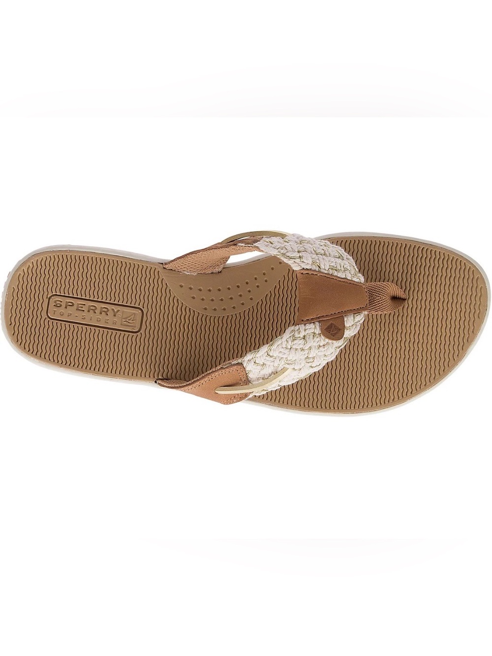 Sperry Women’s Braided Cream & Tan Thong Sandal
